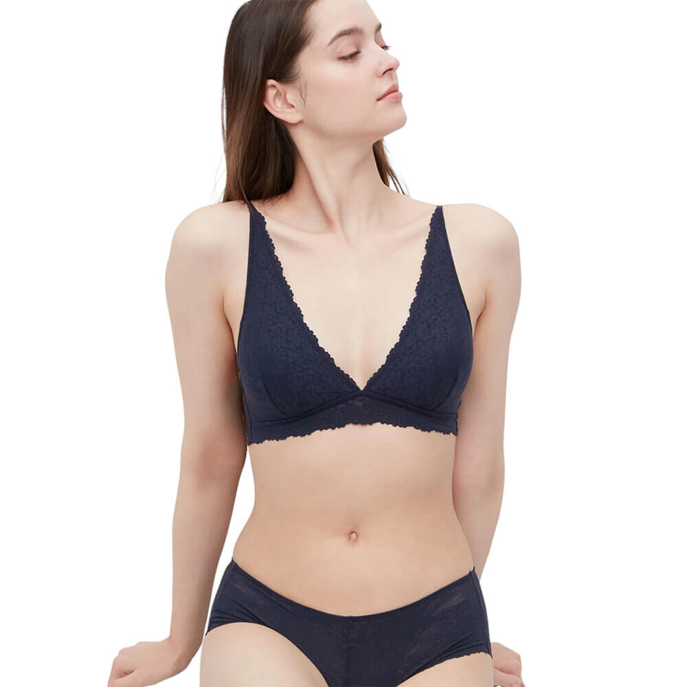 

Бюстгальтер Uniqlo Relax Airism Lace, темно-синий