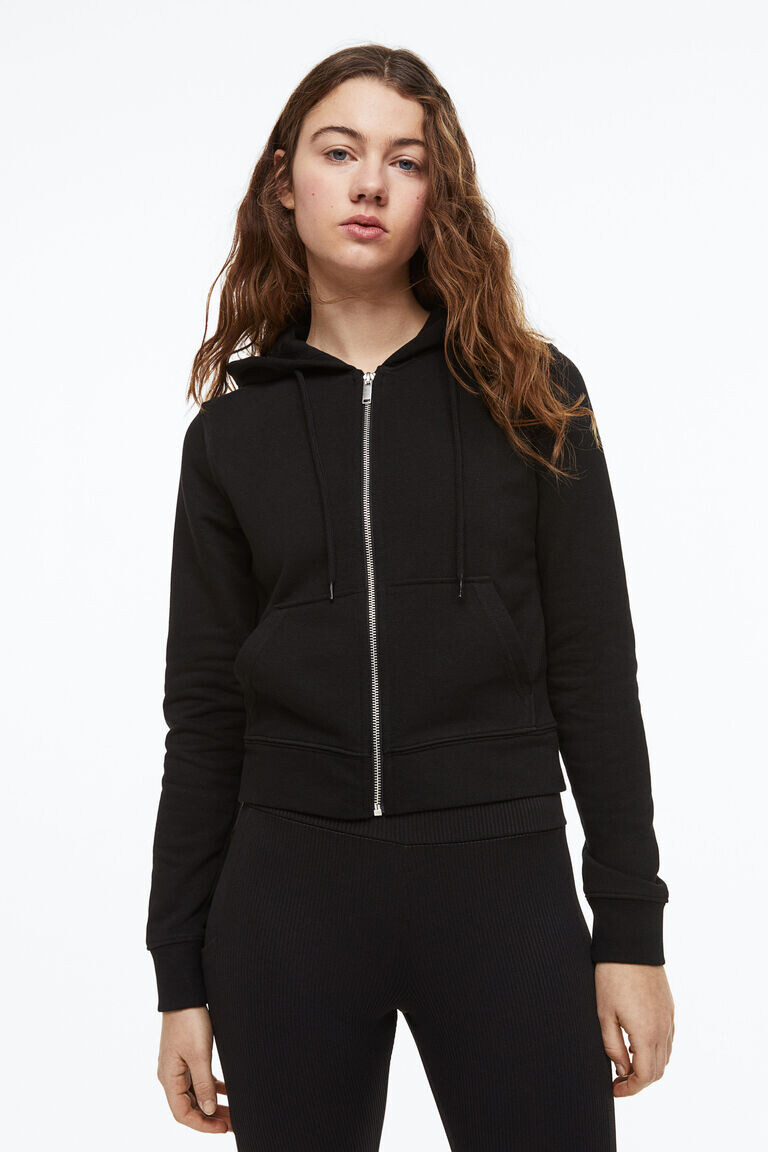 

Приталенная толстовка на молнии H&M, черный