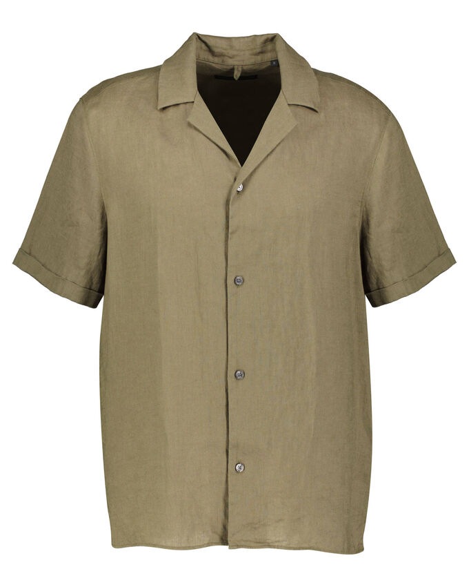 Льняная рубашка bijan стандартного кроя с коротким рукавом Drykorn, зеленый
