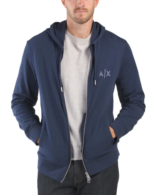 

Толстовка с капюшоном на молнии Armani Exchange, черный