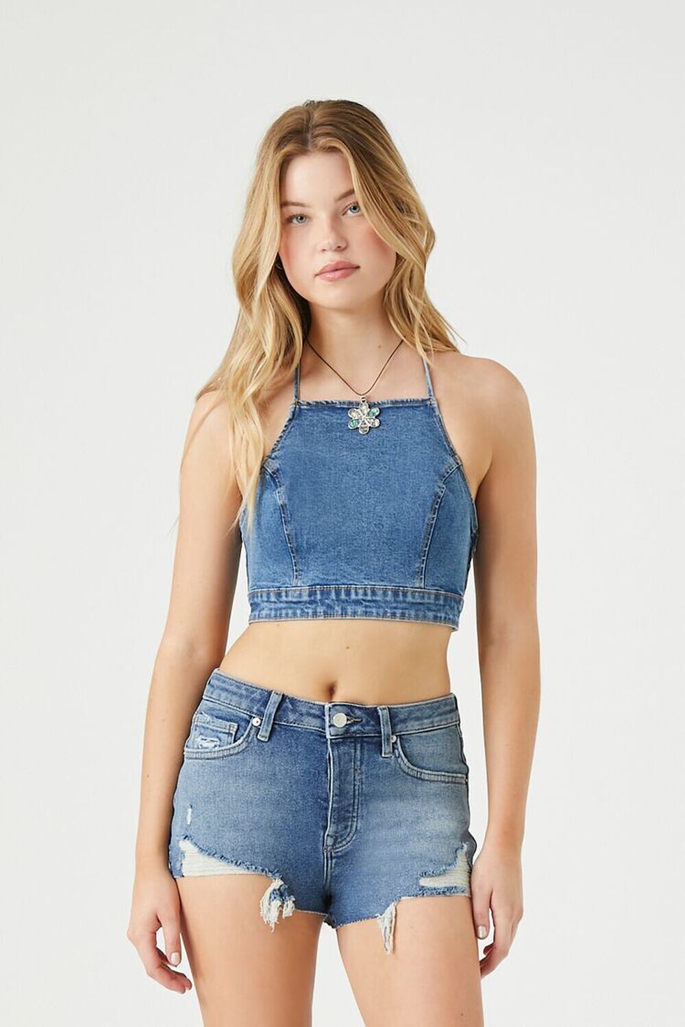 

Джинсовые шорты из переработанного хлопка Forever 21, деним