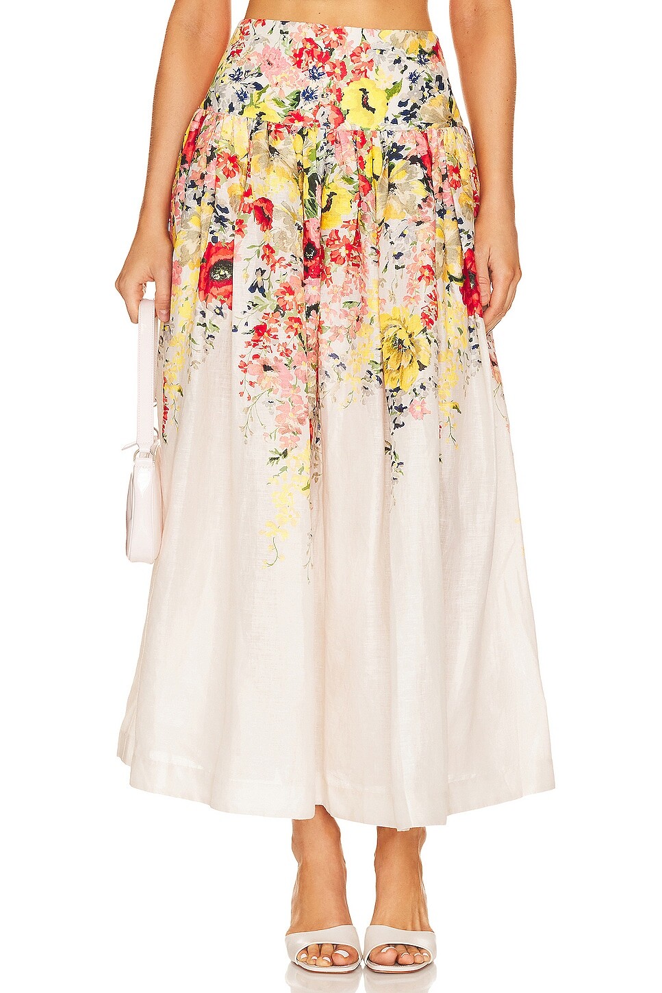 

Юбка миди Zimmermann Alight Basque, цвет Ivory Floral