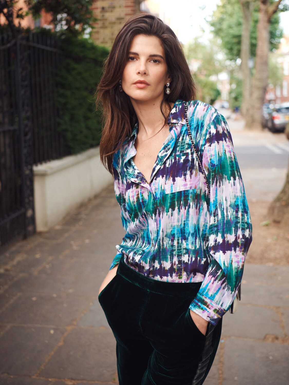 

Шелковая рубашка Chiara Tie Dye NRBY, мульти