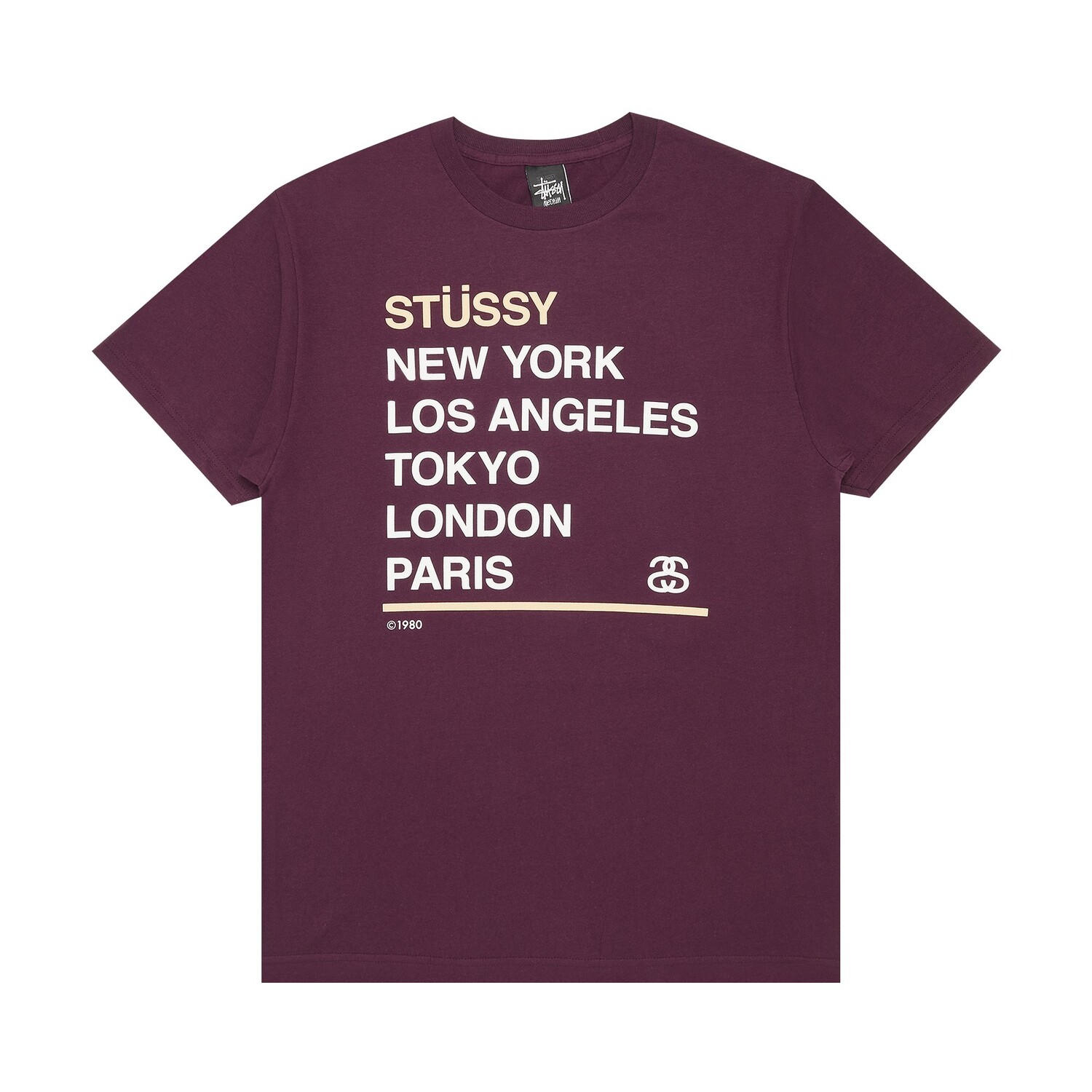 Футболка Stussy City Stack Баклажан