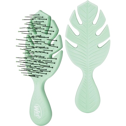 Расческа Go Green Mini Detangler с ультрамягкой щетиной Intelliflex — зеленая, Wet Brush