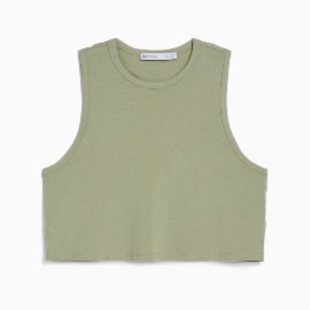 

Топ Bershka Sleeveless T-shirt, хакки