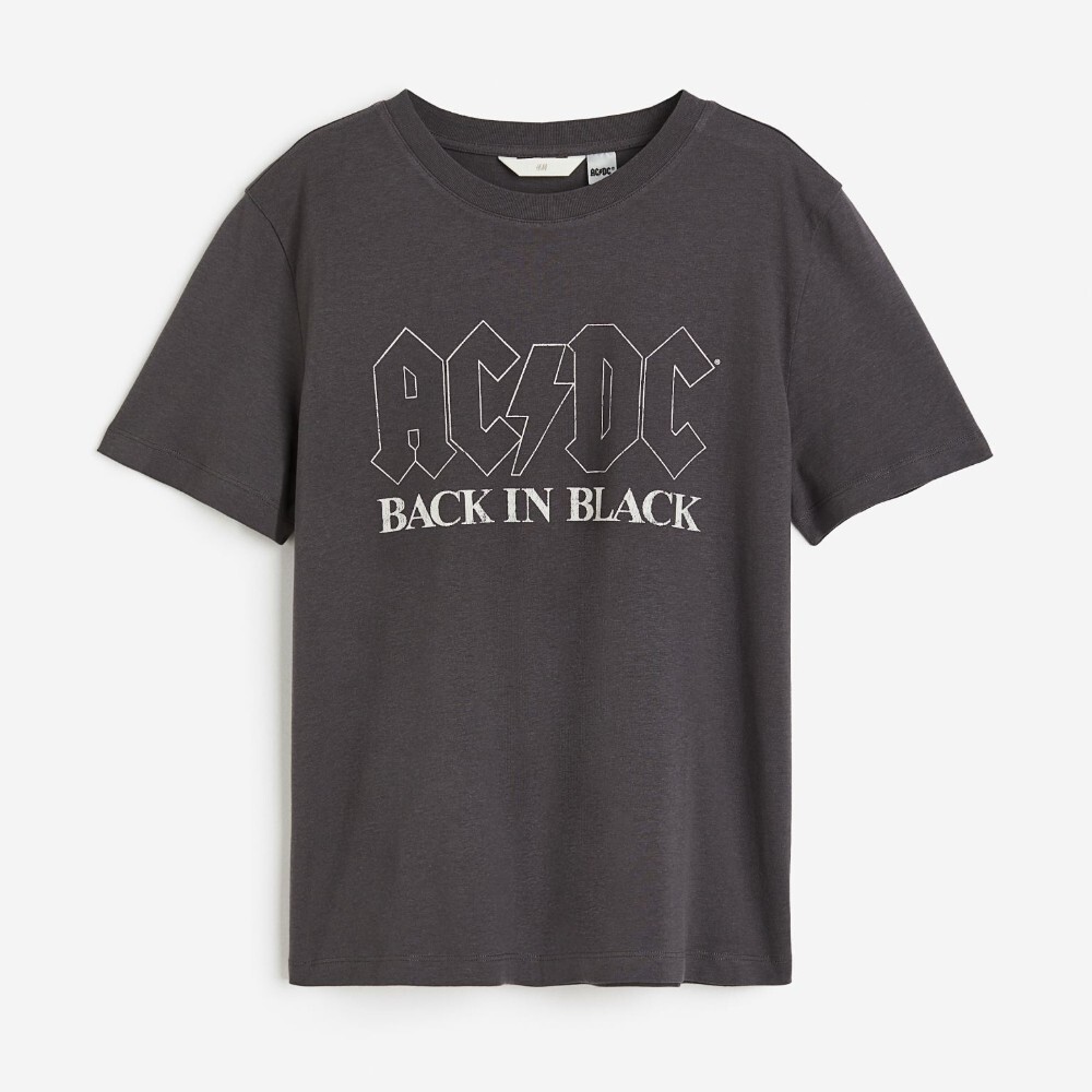 

Футболка H&M Motif AC/DC, темно-серый