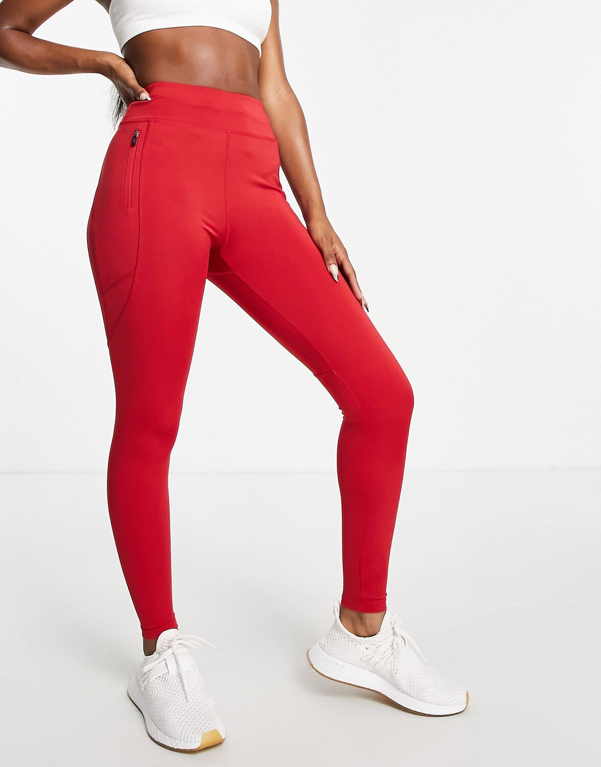 

Леггинсы с завязками на талии и карманом ASOS 4505 icon, Красный