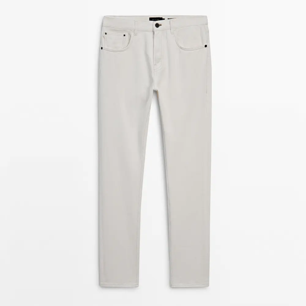 

Джинсы Massimo Dutti Tapered Fit Selvedge Jeans, кремовый