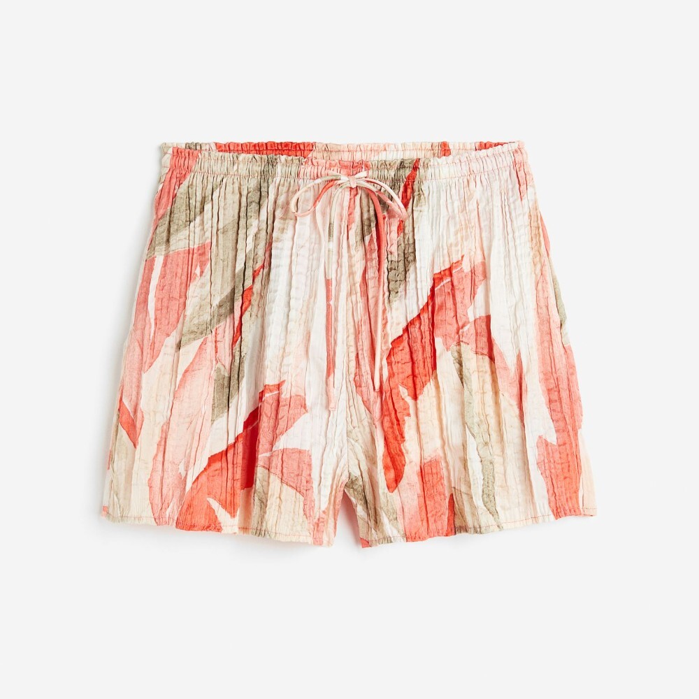 

Шорты H&M Printed Satin, кораловый