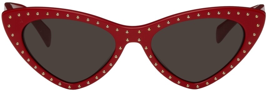 

Красные солнцезащитные очки «кошачий глаз» Moschino