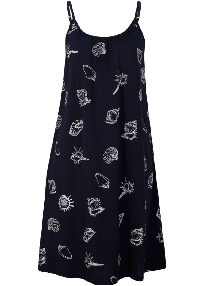 

Висячее трикотажное платье из натурального хлопка Bpc Bonprix Collection, синий