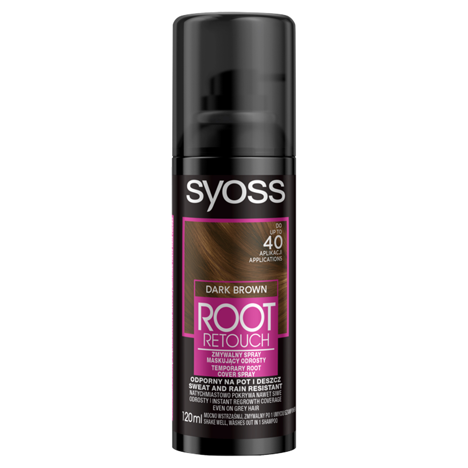 Syoss Root Retouch спрей для маскировки роста, смываемый, темно-коричневый, 120 мл