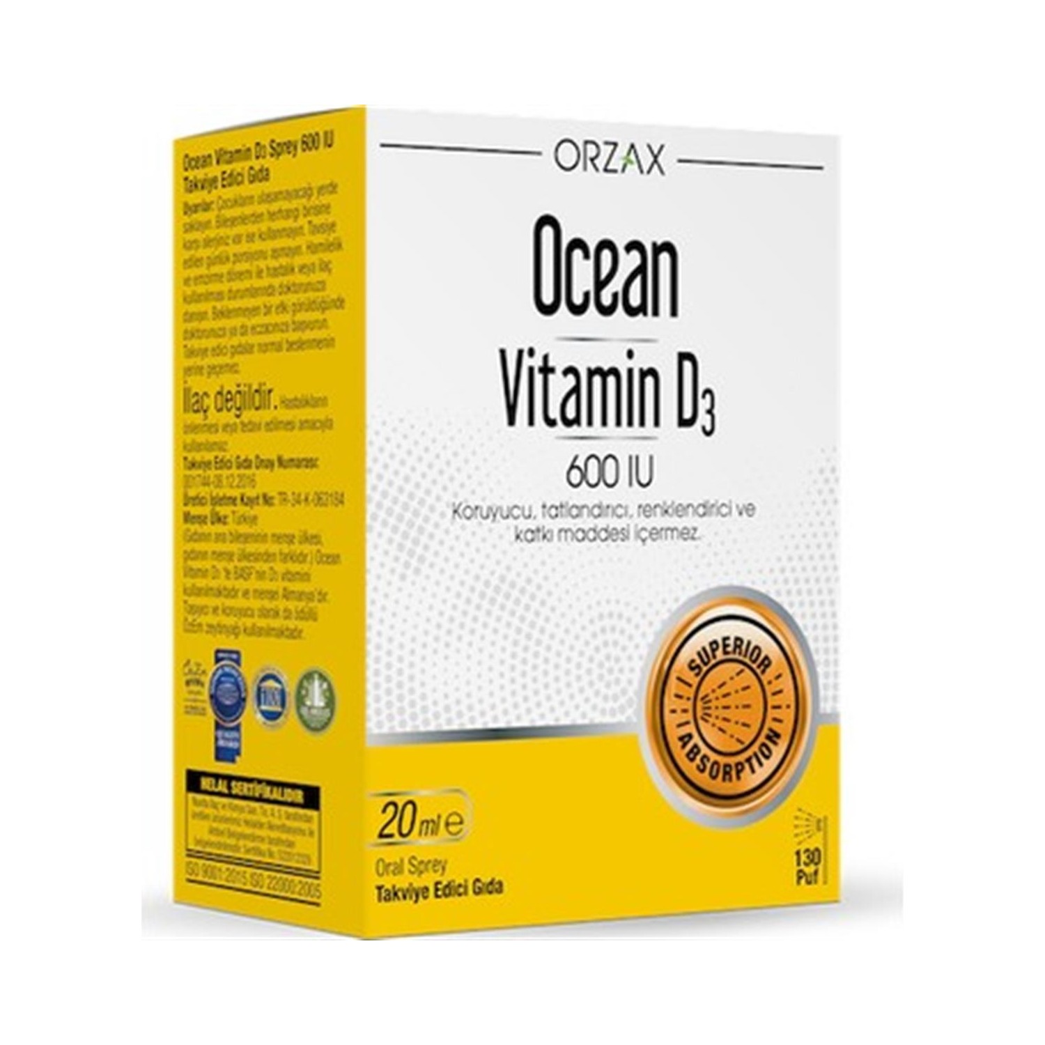 Спрей Orzax Ocean Vitamin D3 600 МЕ, 20 мл