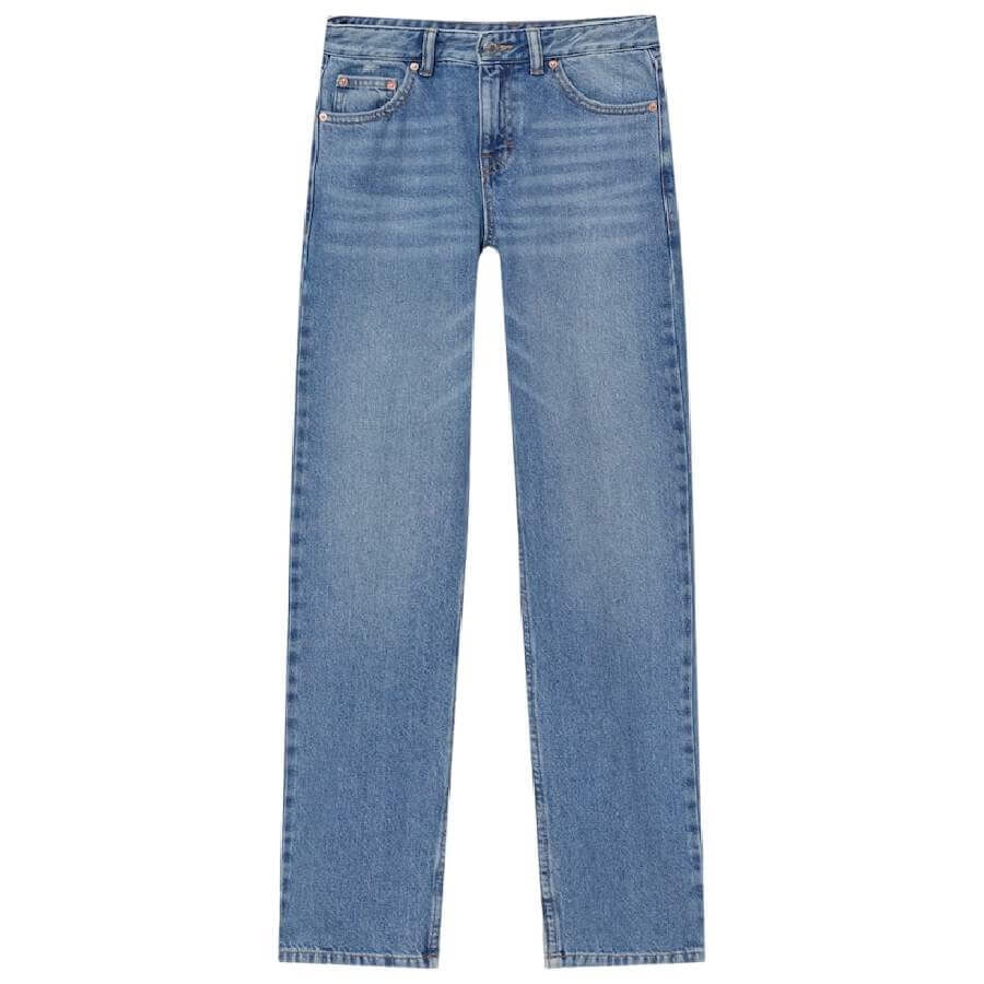 

Джинсы Pull&Bear Mid-waist Straight Leg, синий