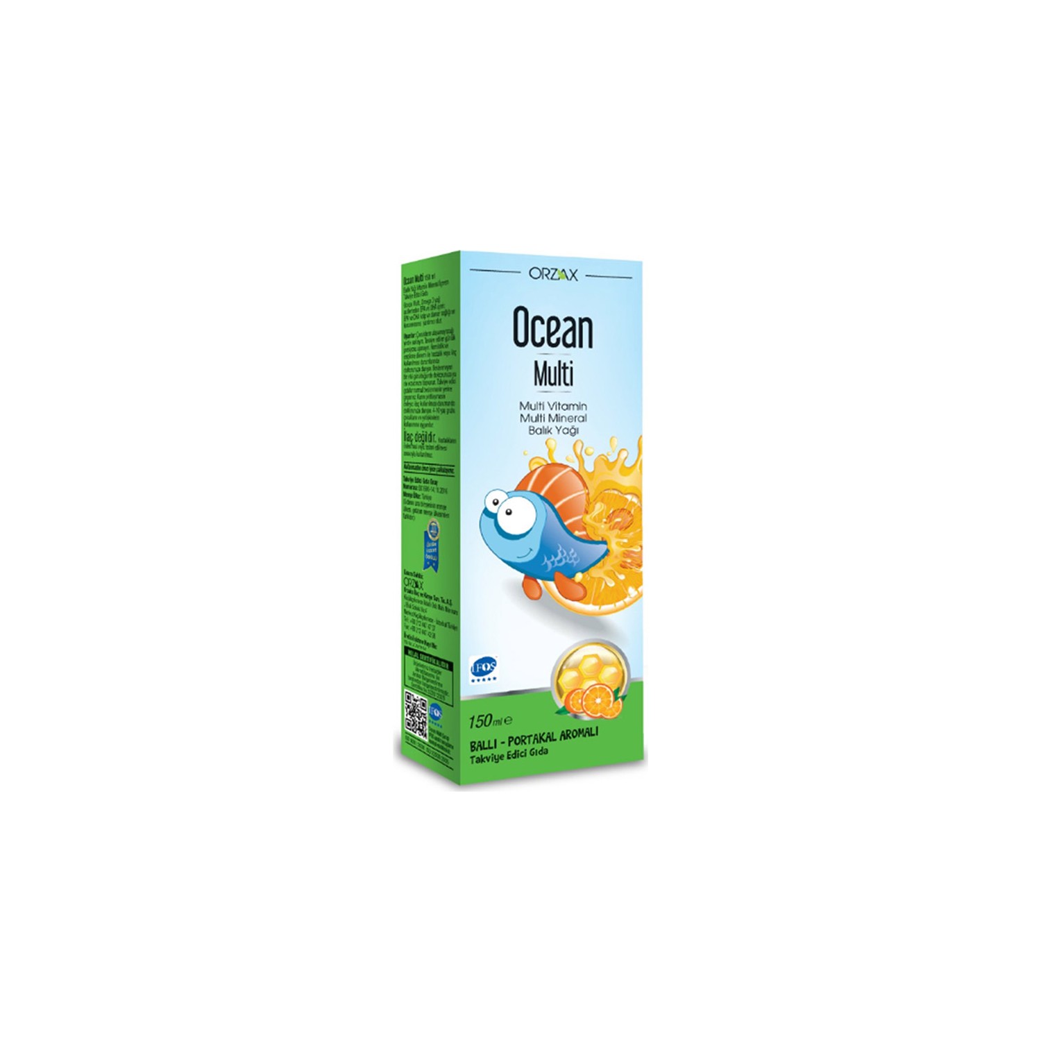 цена Мультивитаминный сироп Orzax Ocean со вкусом меда и апельсина, 150 мл