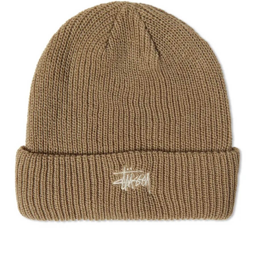 

Шапка Stussy Basic Cuff Beanie, бежевый