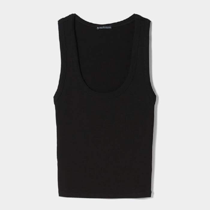 

Майка Bershka Sleeveless Ribbed, черный