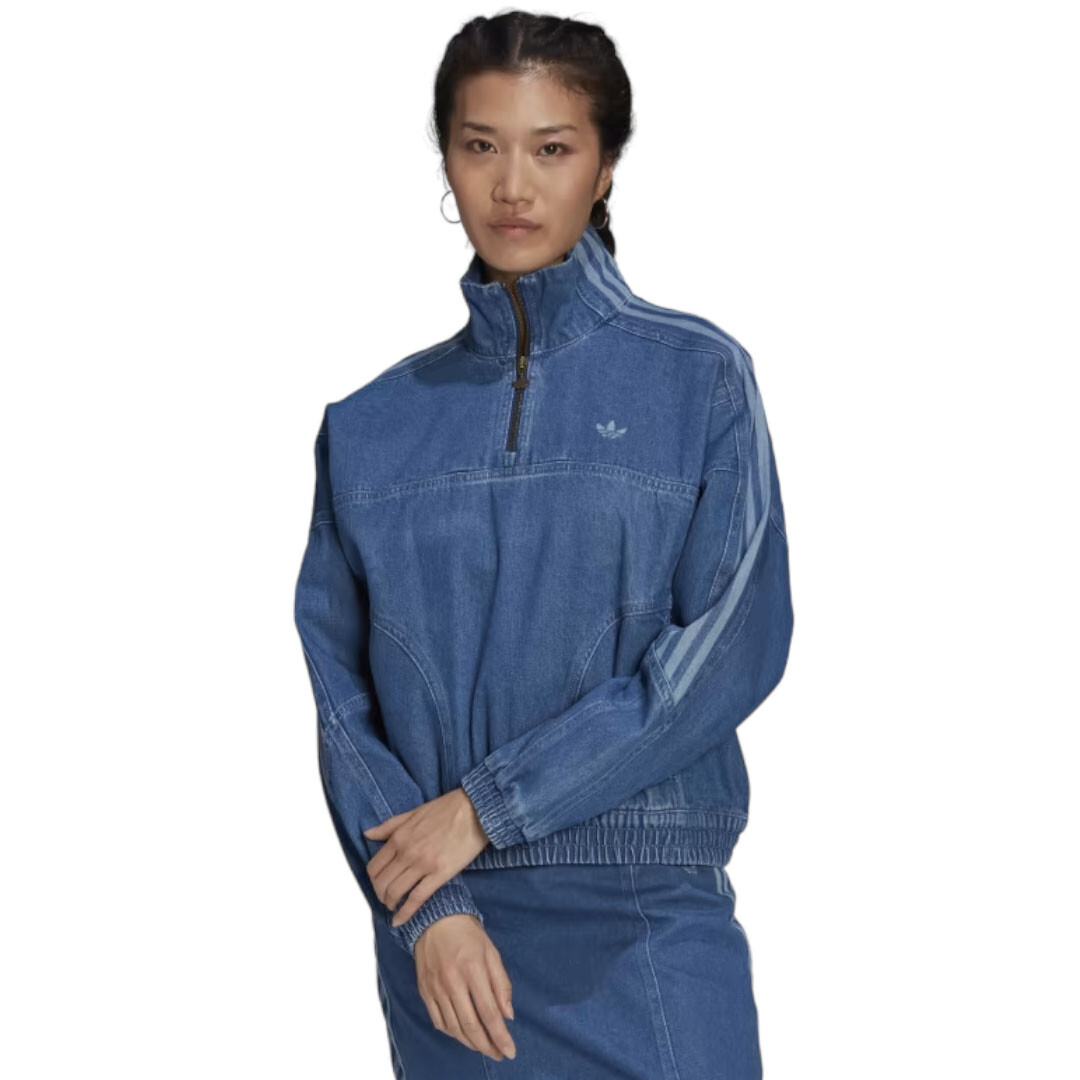 

Лонгслив Adidas Originals Adicolor Denim Cropped, голубой, Синий