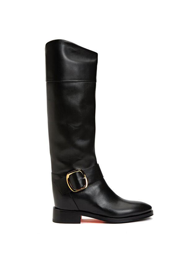 

Женские кожаные ботинки с черным поясом Santoni