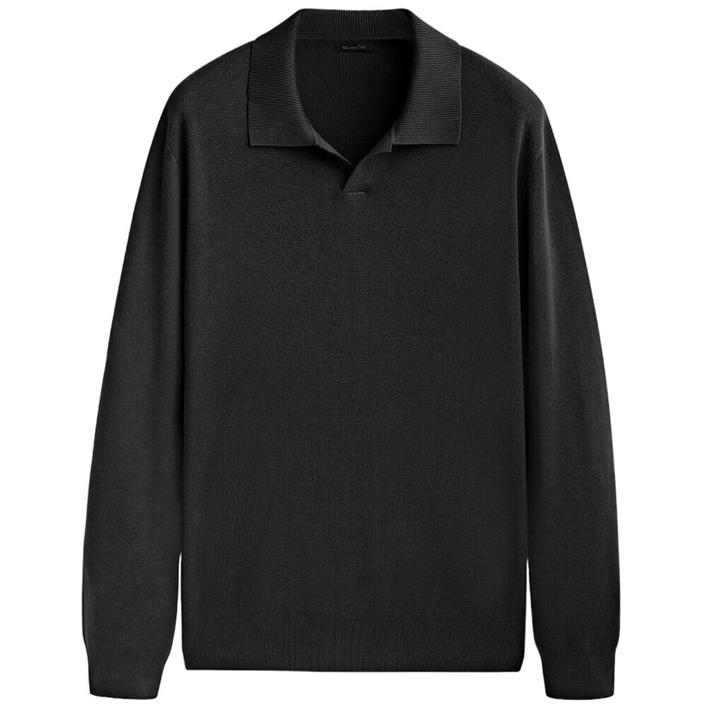 

Поло Massimo Dutti Milano Knit Cotton, черный