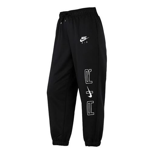 

Спортивные штаны Nike Air Printing Sports Lacing Loose Bundle Feet Black Pants, Черный