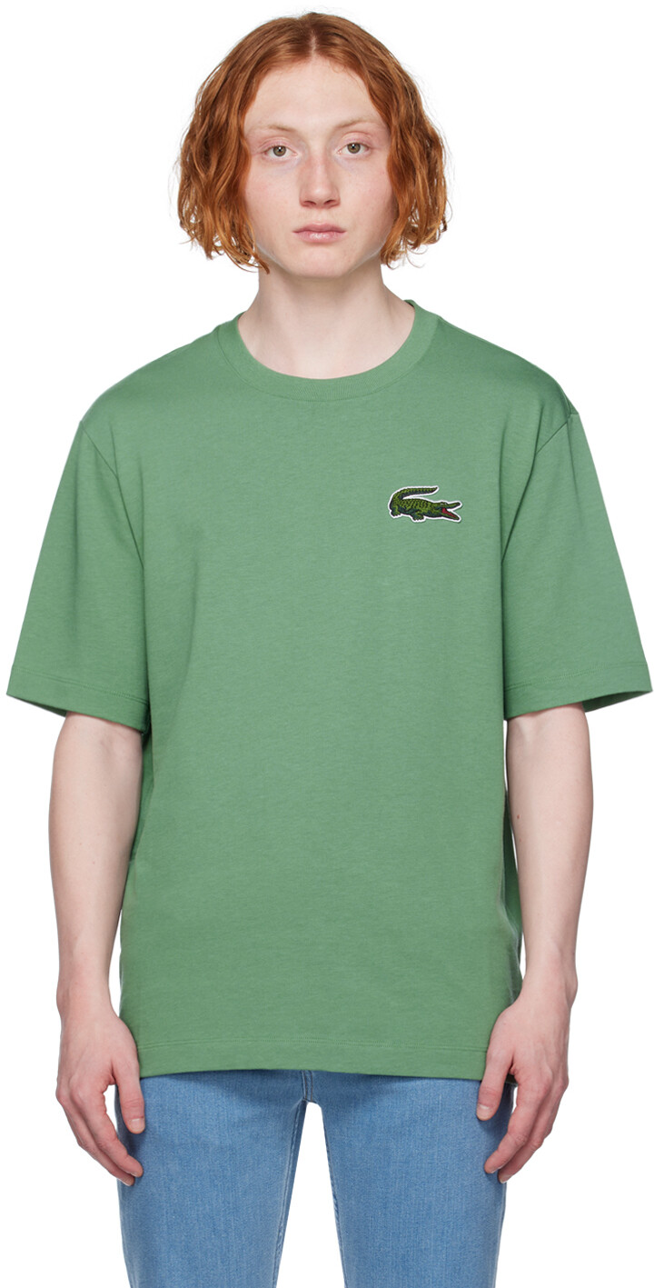 

Зеленая свободная футболка Lacoste, Зеленый