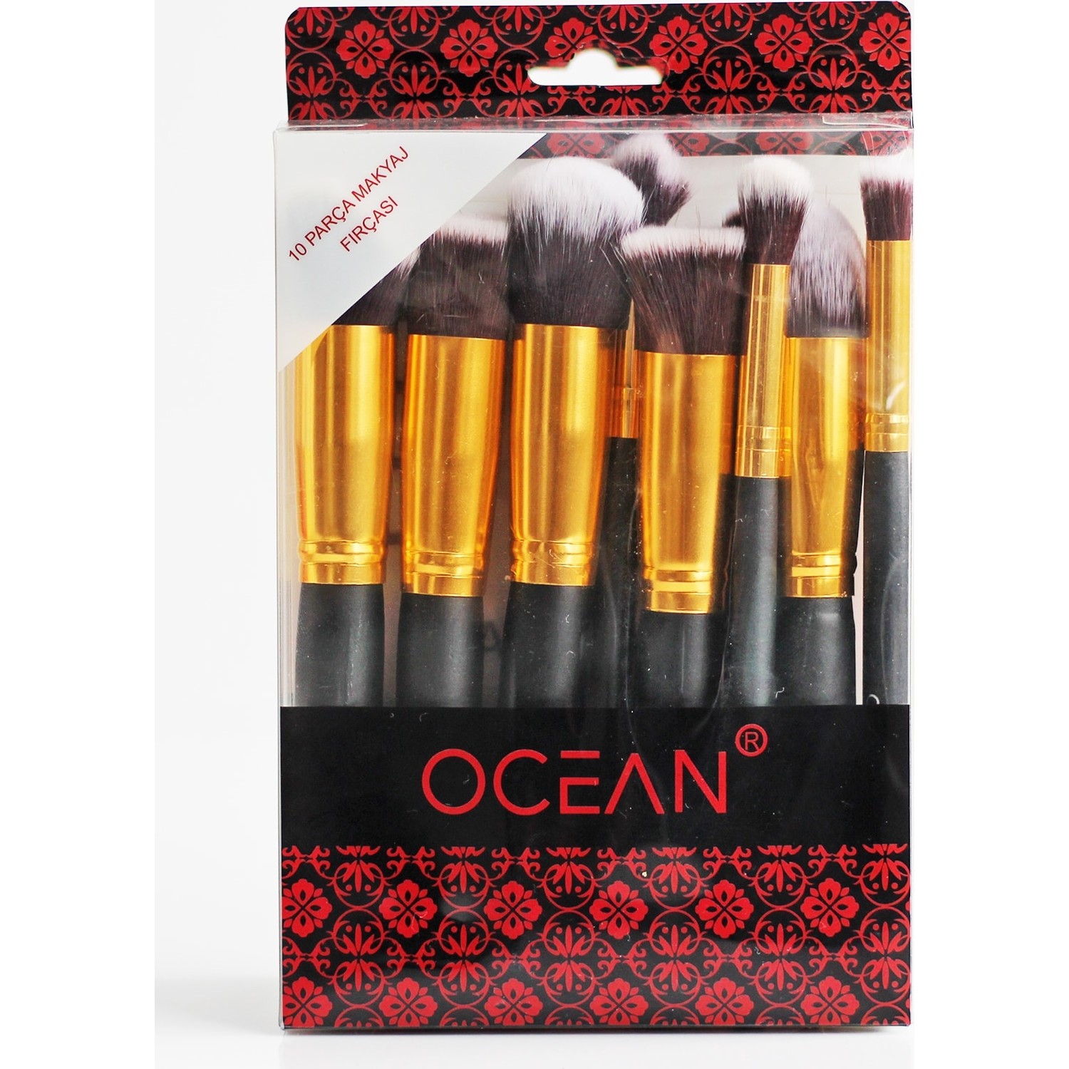 Набор из 10 кистей для макияжа Ocean, черный набор кистей премиум качество 16 шт