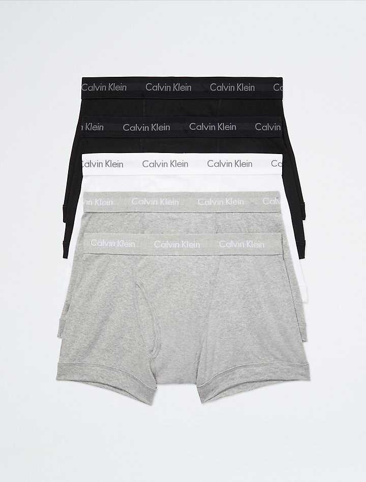 

Хлопковые классические 5 трусов-багажников Calvin Klein, черный