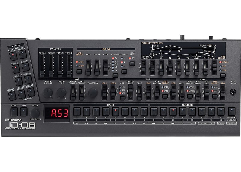 Программируемый синтезатор Roland JD-08 JD-08 Programmable Synthesizer 1207b programmable curtis brand 24v dc motor controller programmable assembly with horn and contactor