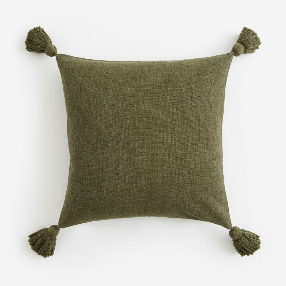 

Декоративная наволочка H&M Home Tasseled, темно-зеленый
