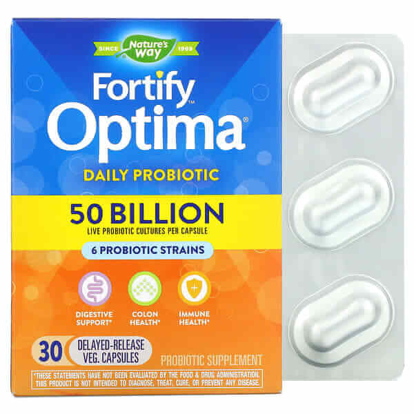 Optima Daily пробиотик Nature's Way, 30 капсул nature s way fortify optima женский пробиотик расширенный уход 90 миллиардов 30 вег капсул