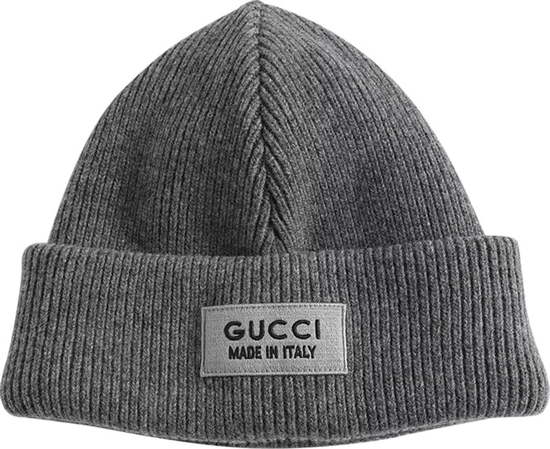 Шапка Gucci Patch, темно-серый шапка бини gucci patch темно синий