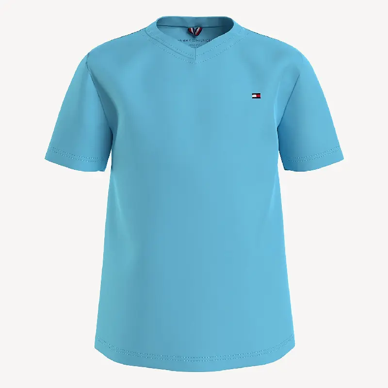 

Футболка Tommy Hilfiger Kids' Solid V-neck, голубой