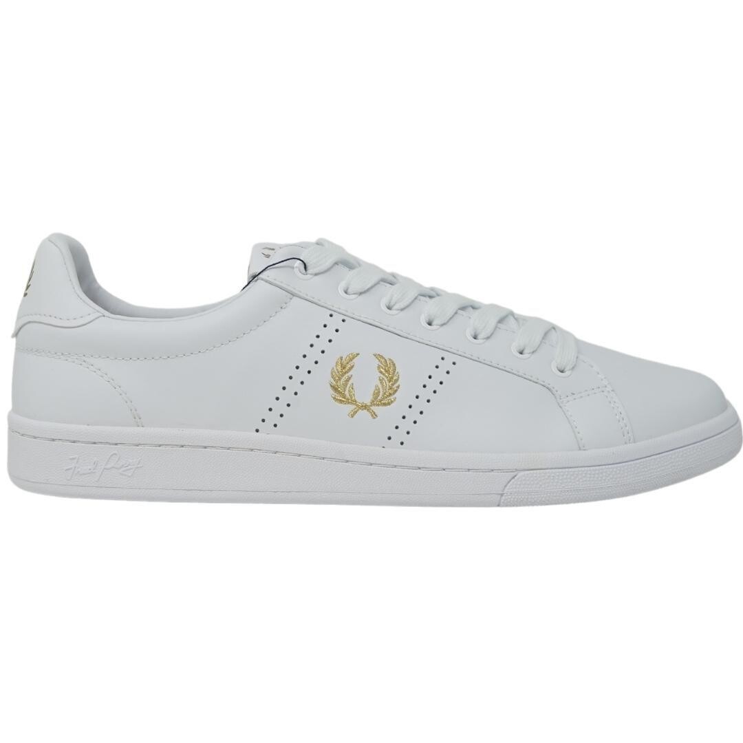 

B721 Белые кожаные кроссовки Fred Perry, белый