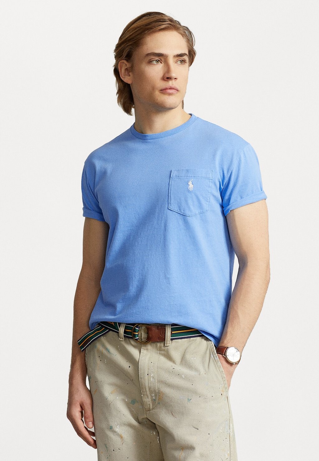 

Базовая футболка ФУТБОЛКА CLASSIC FIT COTTON-LINE POCKET Polo Ralph Lauren, летний синий
