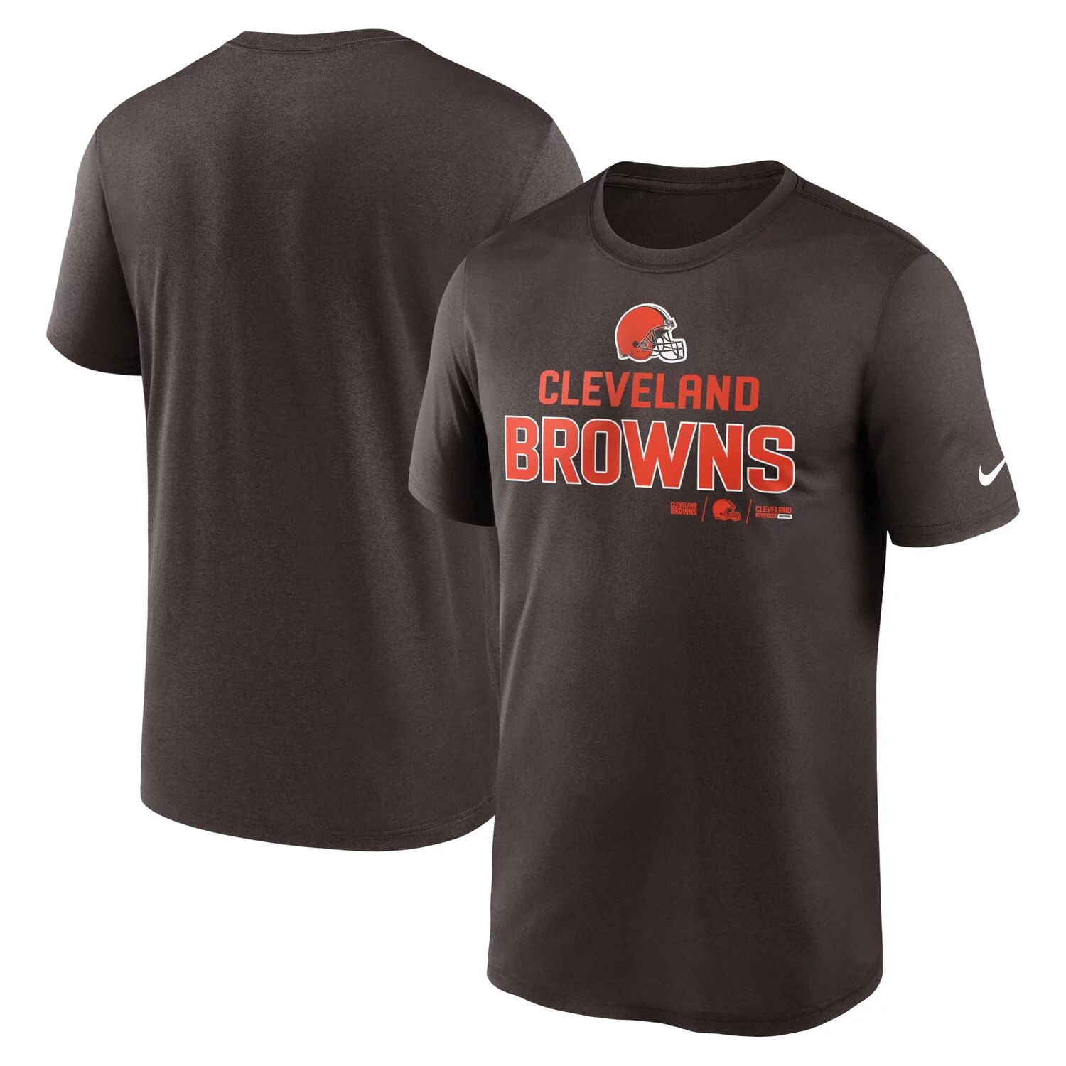 Мужская коричневая футболка Cleveland Browns Legend Community Performance Nike