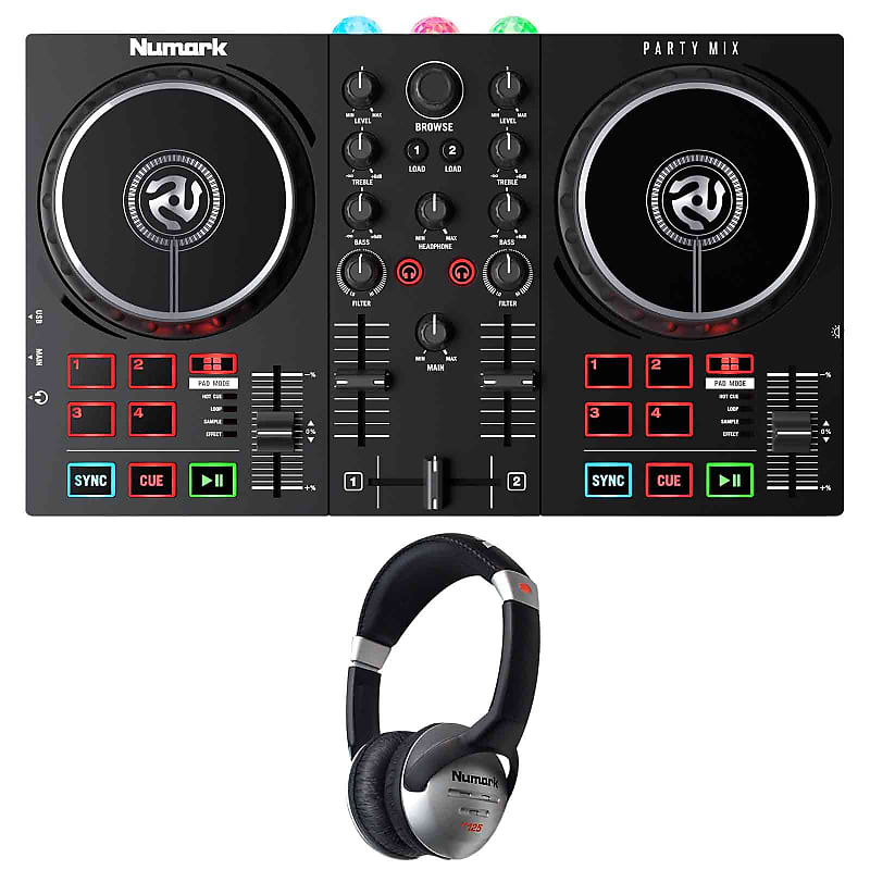 DJ-контроллер Numark Party Mix II для Serato LE со световым шоу и наушниками Numark Party Mix II DJ Controller for Serato LE w Light Show & Headphones цена и фото