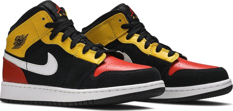 Nike Air Jordan 1 Mid SE GS Amarillo Team