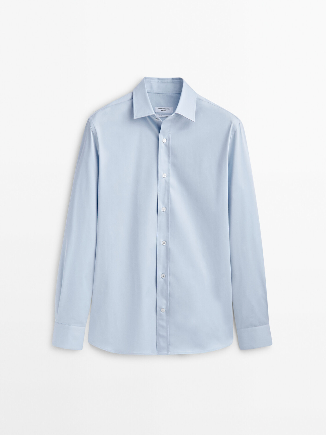 

Рубашка Massimo Dutti Relaxed Fit Cotton, голубой
