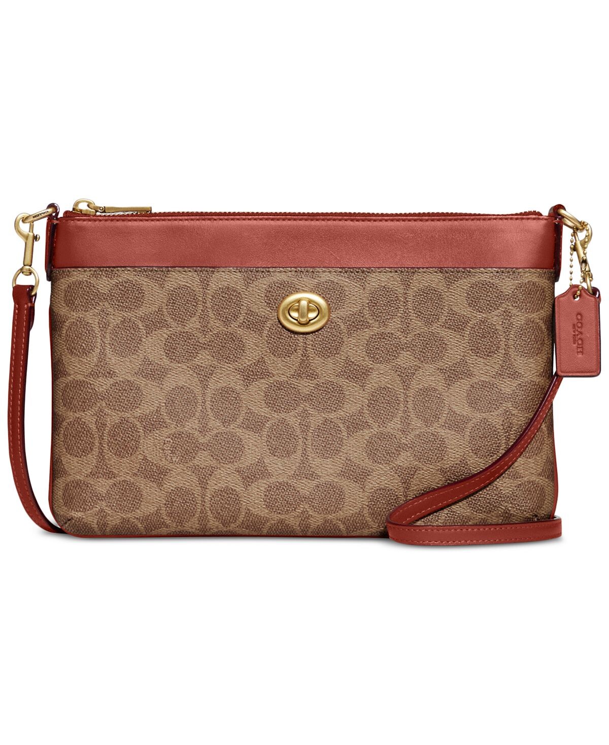 

Фирменная сумка через плечо polly из парусины с покрытием COACH, мульти, Коричневый