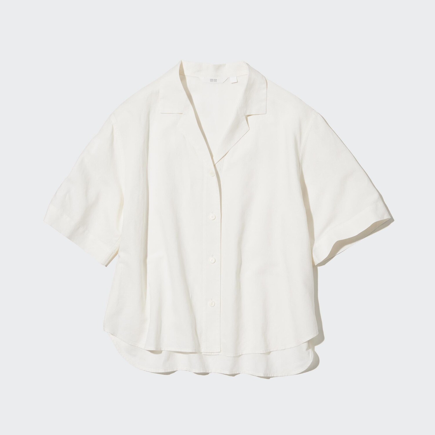 

Рубашка UNIQLO льняная с открытым вырезом, айвори