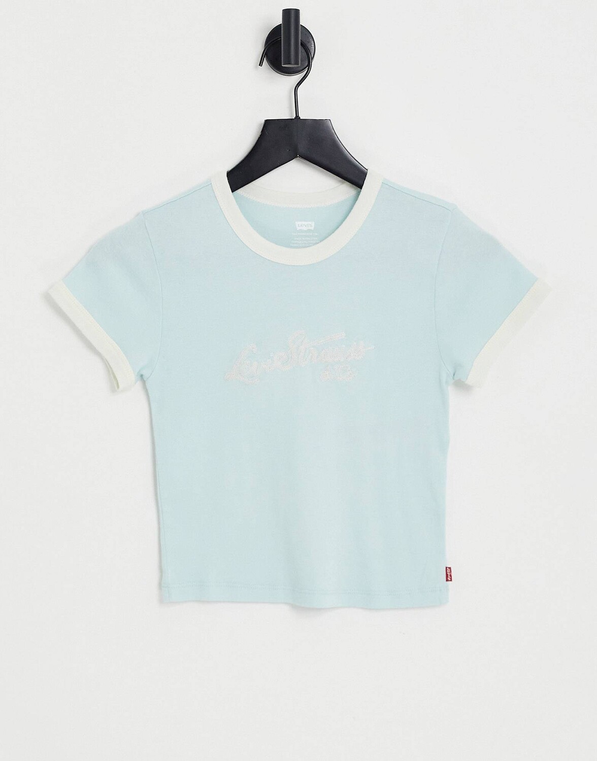 

Синяя укороченная футболка с логотипом Levi's sport scripting