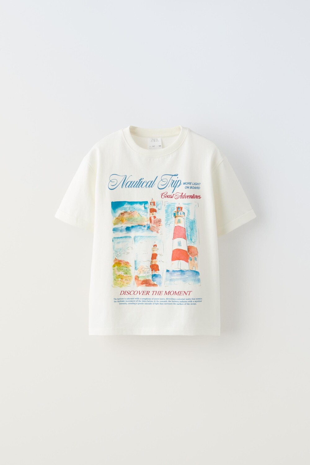 

Футболка Zara Lighthouse Nautical, белый