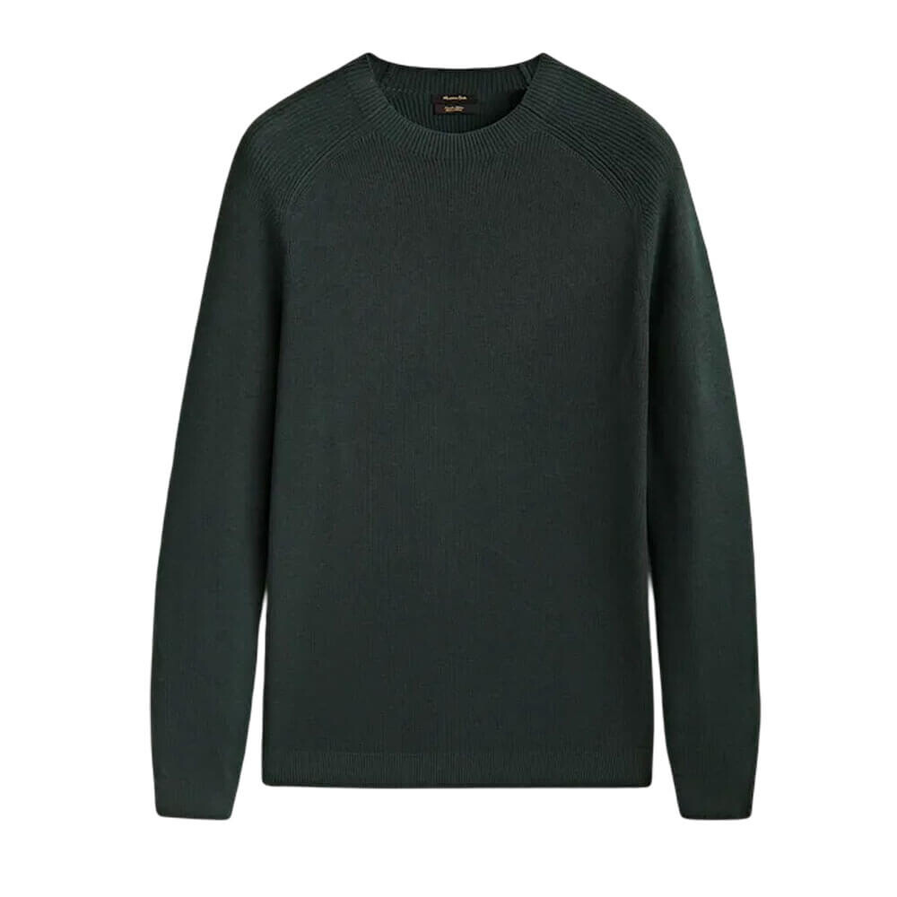 

Свитер Massimo Dutti Crew Neck Cotton Knit, темно-зеленый