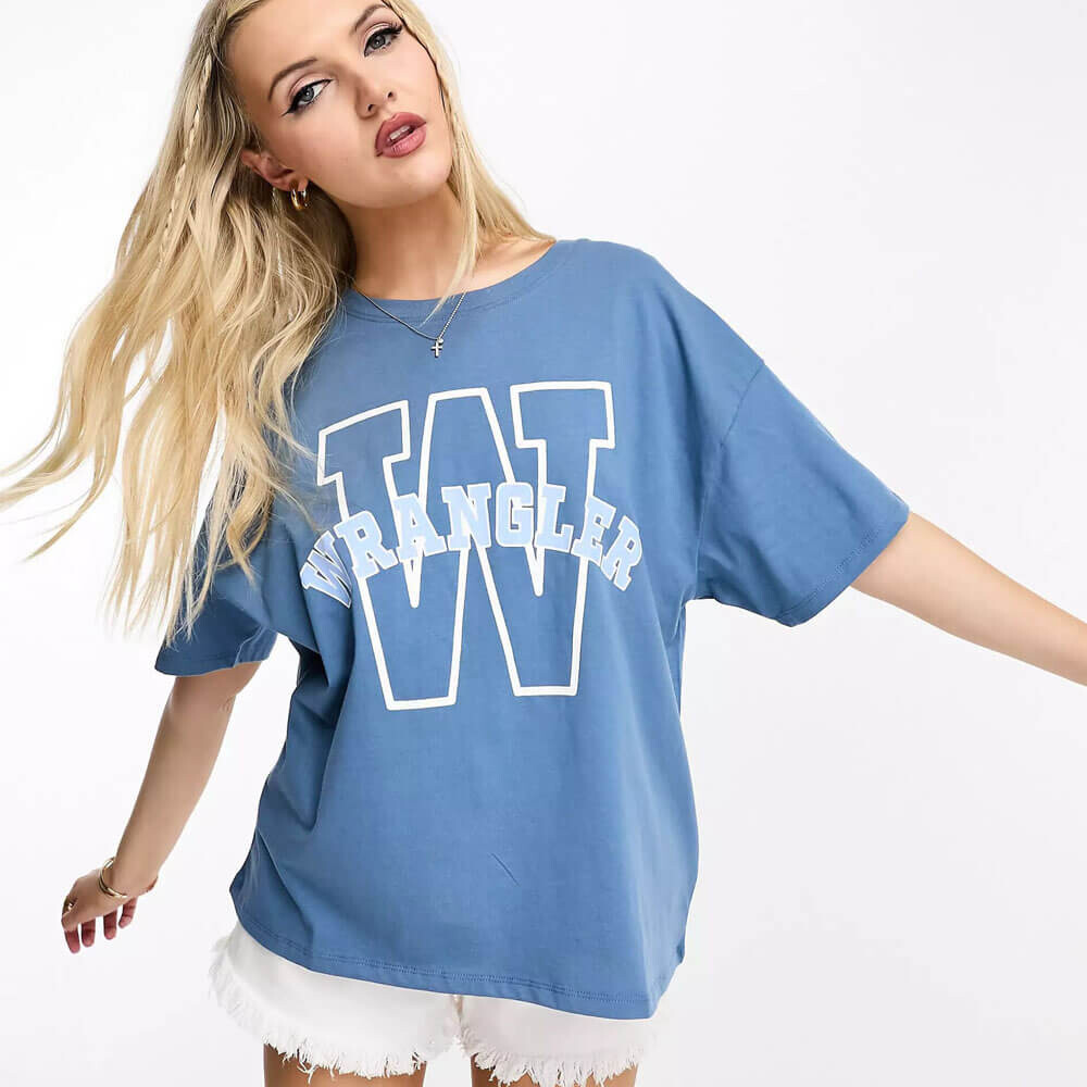 

Футболка свободного кроя с принтом Wrangler Girlfriend, синий