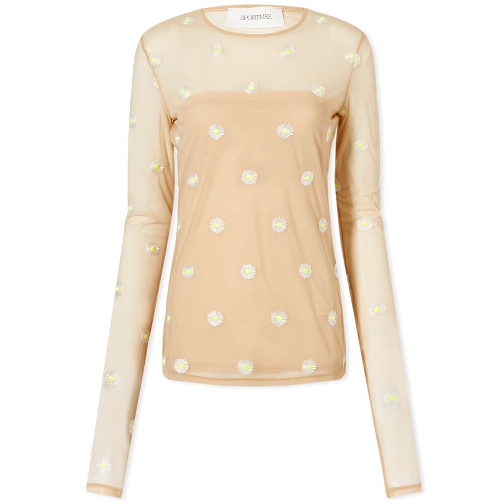 

Футболка Sportmax Long Sleeve Nudo Daisy Mesh Tee