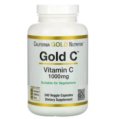 цена Витамин C California Gold Nutrition Gold C 1000 мг, 240 капсул