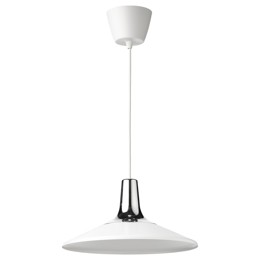 Подвесной светильник Ikea Fyrtiofyra Chrome Effect 38 см, белый лаунж зона aria с кофейно обеденным столом шоколадный закаленное стекло