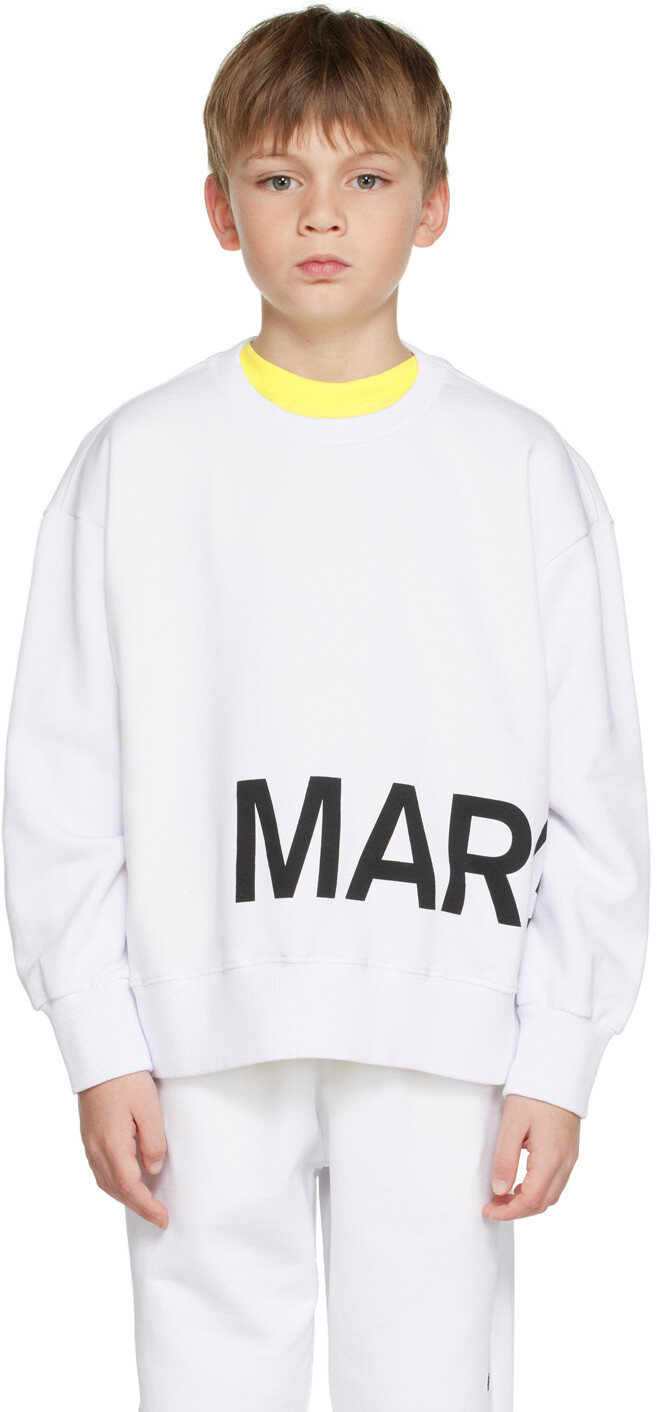 

Детская белая толстовка с принтом MM6 Maison Margiela